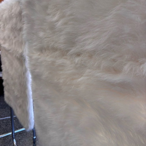 Furry white runner rugs like new, set of 2 pieces