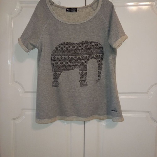 Cotton blouse L used, gray