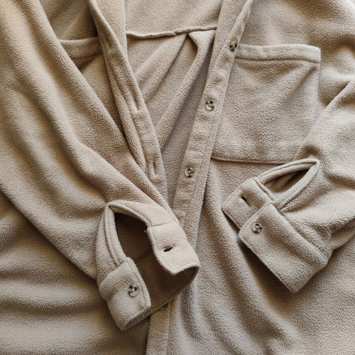 Beige fleece shirt jacket Stradivarius like new, size M