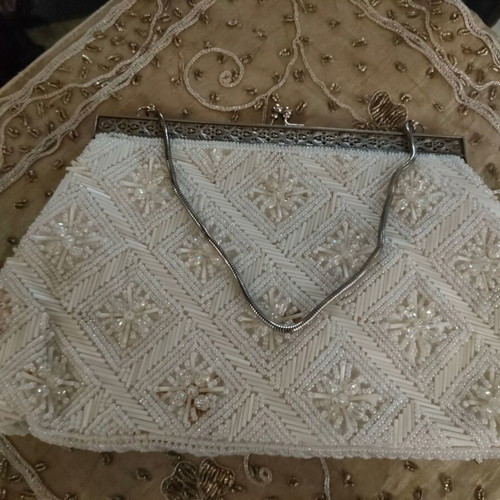 Ambiyie handmade bag used, white, handheld