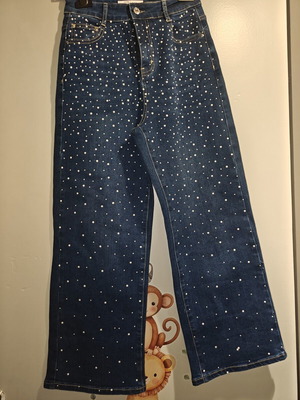 Babylon ankle jeans with pearls like new, blue, size S