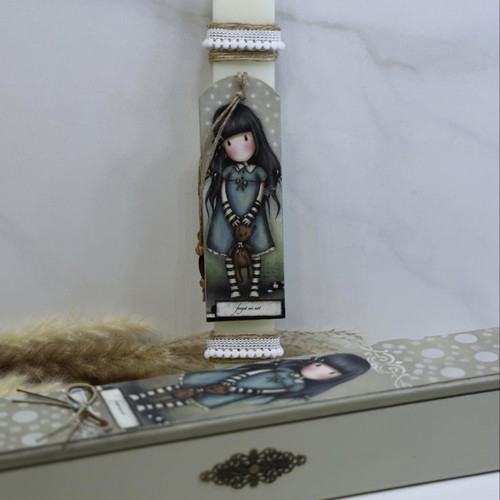 Handmade Sandoro candle box and candle set new with vanilla scent