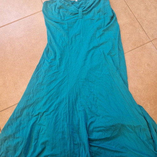 Beach dress used, cotton, turquoise, one size