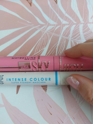 Maybelline and MUA mascaras like new, pink and electric blue