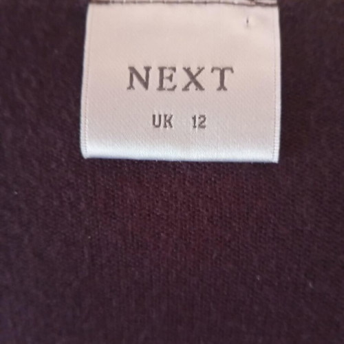 Next cardigan size M like new, long, purple with gold details