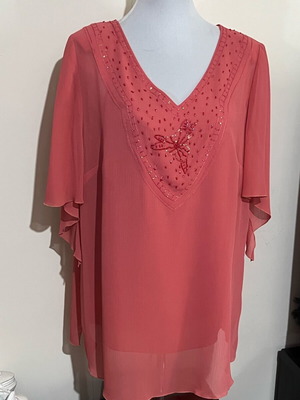 Muslin blouse and coral top set XL Dina like new
