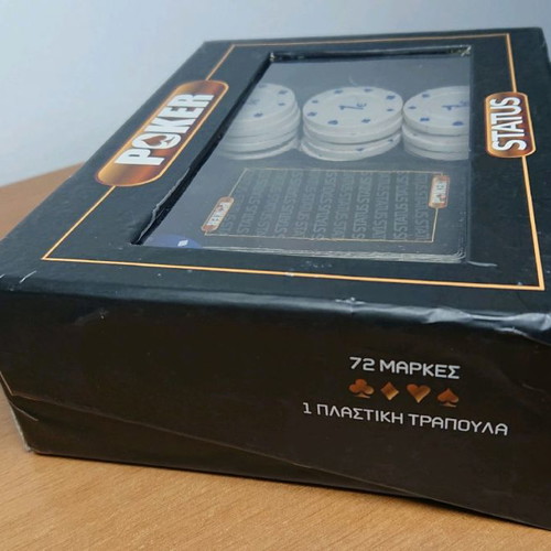 Poker set used with 72 chips and 1 deck