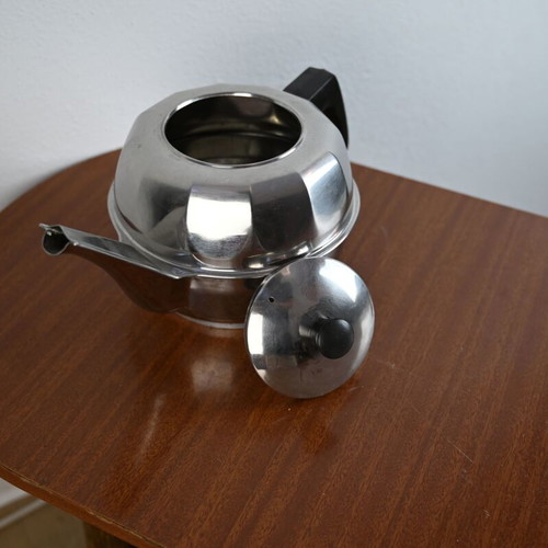 Vintage metal teapot used, stainless steel 17 cm