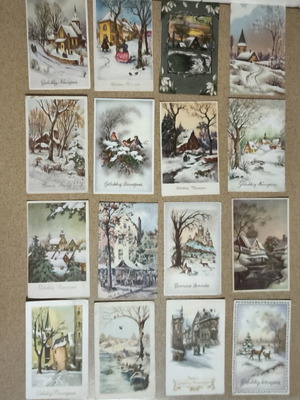 Vintage snowy landscape postcards collection of 16 like new