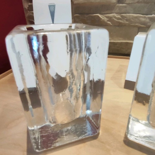 Icehotel Collection Crystal Candlesticks set of 2 new