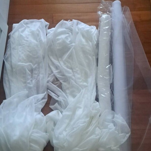 Chiffon and tulle fabrics new, 2 white tulles, 3 chiffon fabrics
