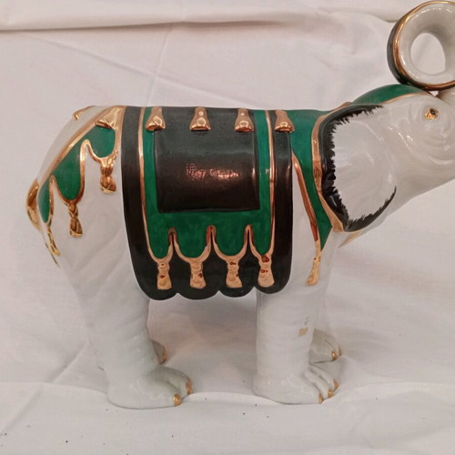 Vintage Mito di Tridello Elephant Italian Porcelain like new with removable crown