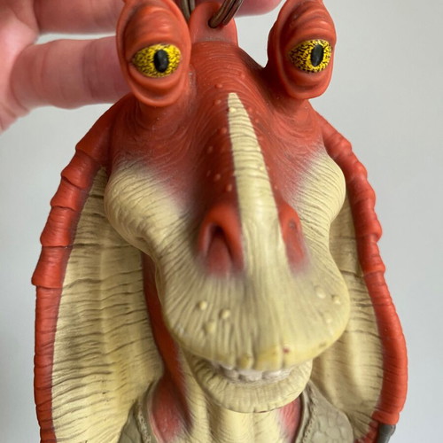 Vintage Star Wars Jar Jar Binks coin purse used, 1999 Applause
