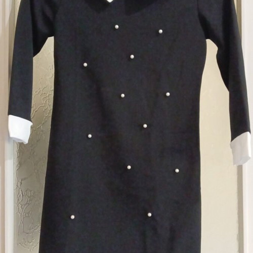 Children's dress black and white with pearls, new, size 10 years