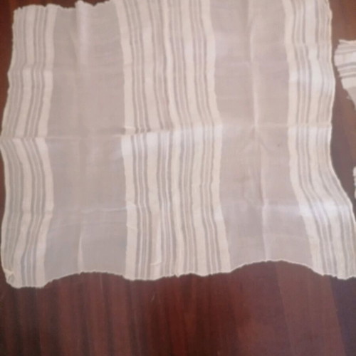 Soufli silk tablecloth used, ecru color, size 75x62