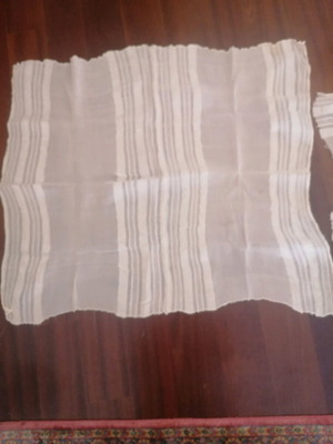 Soufli silk tablecloth used, ecru color, size 75x62