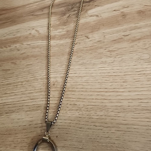 Ring holder necklace, gold tone