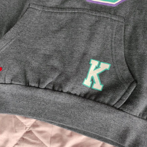 Kickers hoodie like new, grey with purple hood, size M