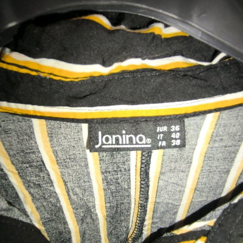 Janina long shirt black with yellow like new, size 36