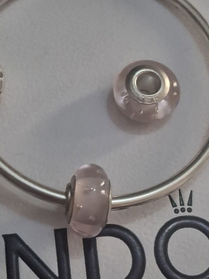 Murano charms pink color silver 925 like new