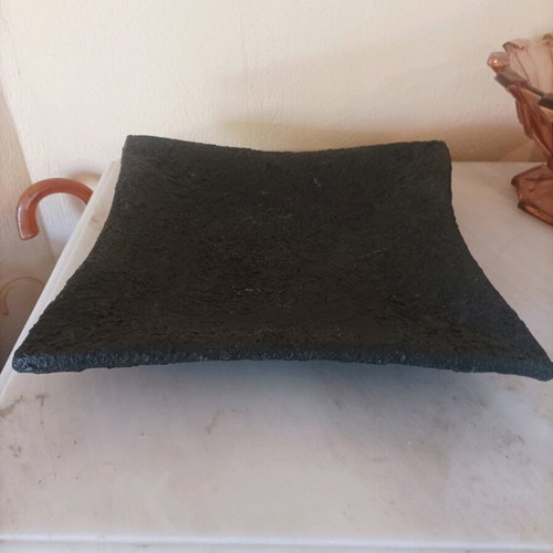 Square platter like new made of pumice material
