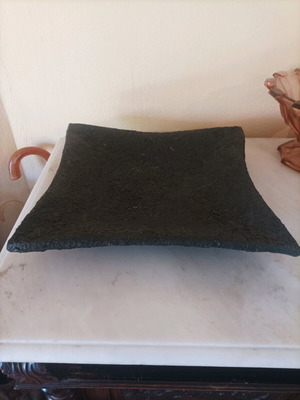 Square platter like new made of pumice material