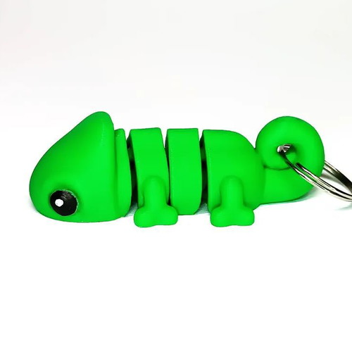 Cute Flexi Pets Chameleon 3D Printed Keychain and Toy