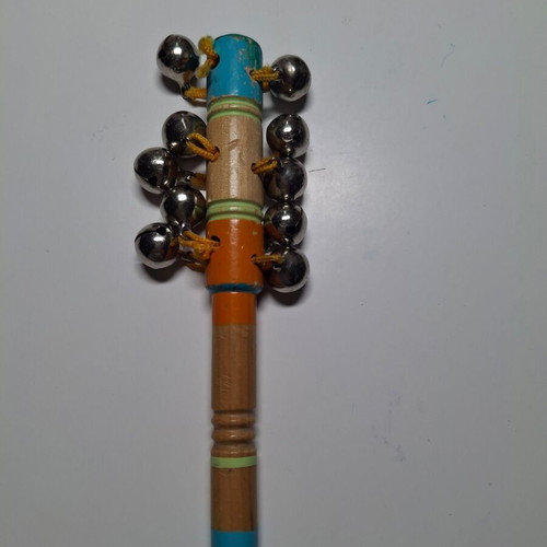 Musical instrument wooden jingle stick used