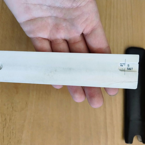 Logarithmic slide rule with case