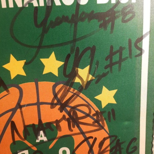 Panathinaikos BC 2014-15 signed collectible flag, like new