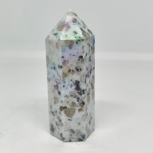Jade Obelisk 6.5cm with Natural Multicolored Minerals like new