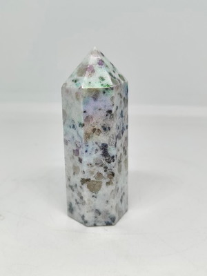 Jade Obelisk 6.5cm with Natural Multicolored Minerals like new