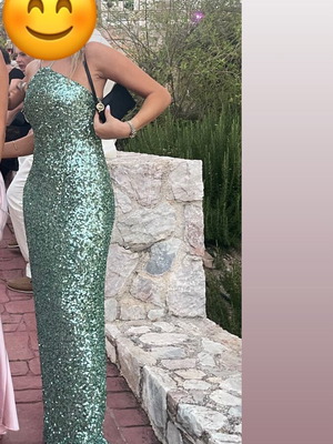 Mix & Match dress long with green sequins like new