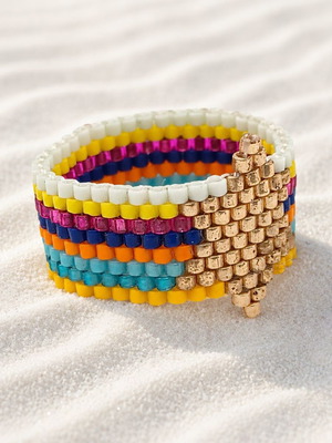 Handmade Miyuki Bead Ring new, multicolor