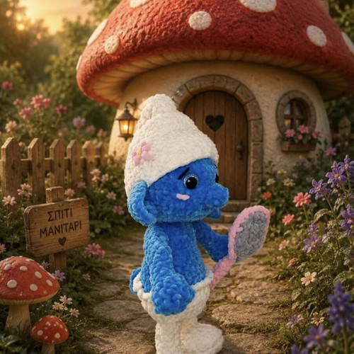 Smurfs handmade crocheted Melenios toy new