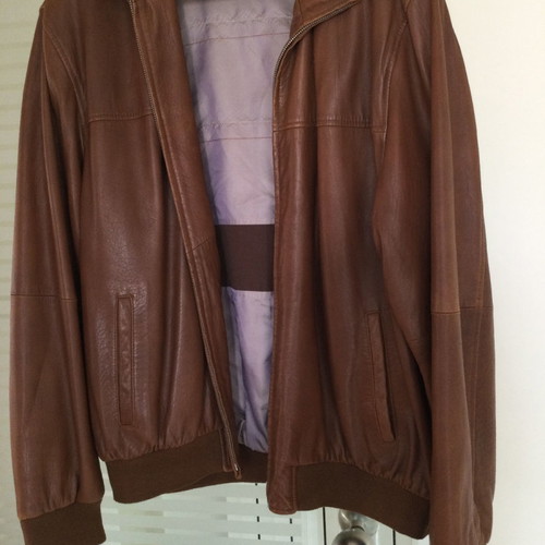 Leather jacket men's like new, size 58, tan color