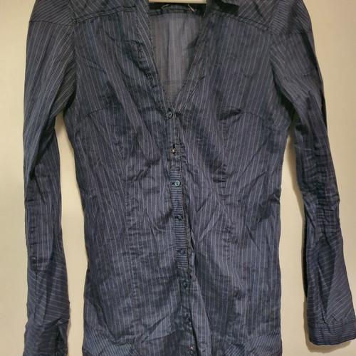 Thin shirt with black stripes and V neckline like new