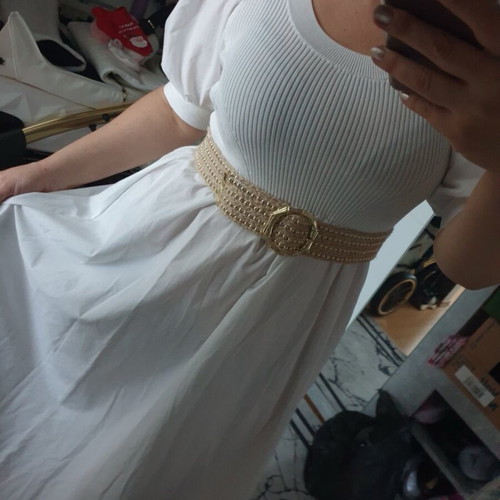 Zara long white dress like new, size S