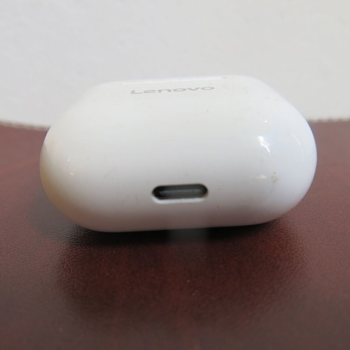 Lenovo LP40 Bluetooth 5.0 earphone case used, white