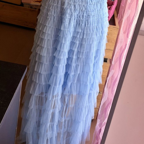 Maxi tulle skirt baby blue new, romantic princess style, size S