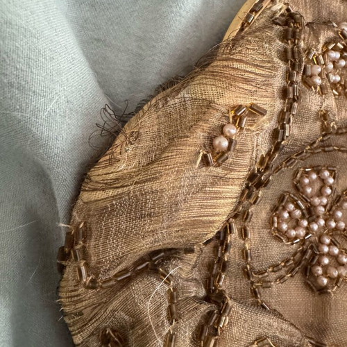 Vintage clutch handbag used gold color