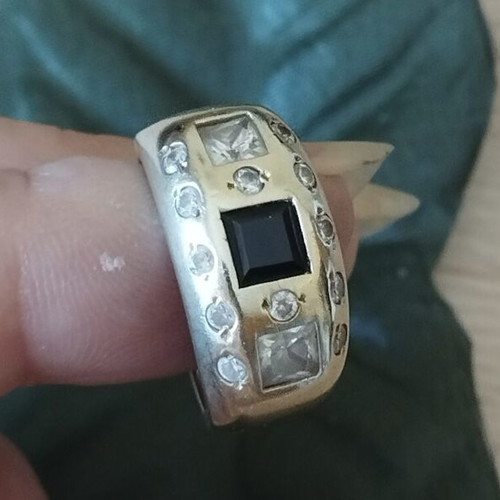 14k yellow gold wide stone ring