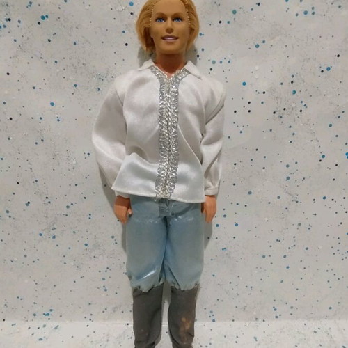 Prince Ken Barbie the Princess Collection used with damaged outfit, incomplete