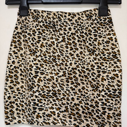 Set of 2 Mini Skirts like new, animal print and brown ribbed