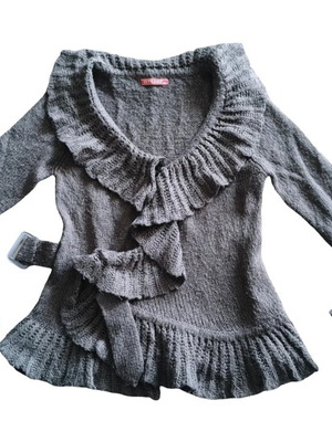 Intrama knitted cardigan like new, gray, 70% mohair S/M
