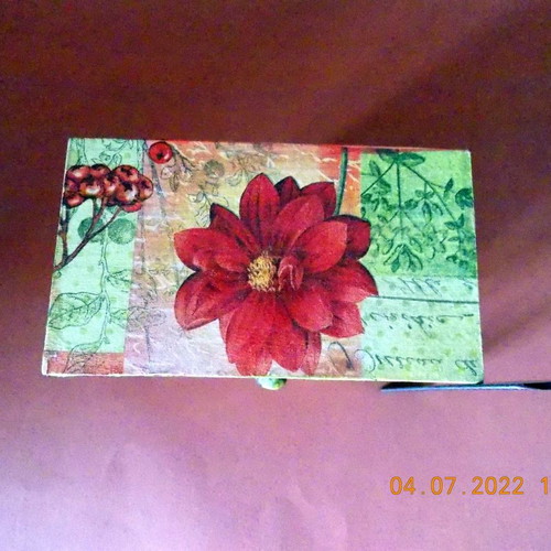 Wooden handmade jewelry box with decoupage, new, two drawers