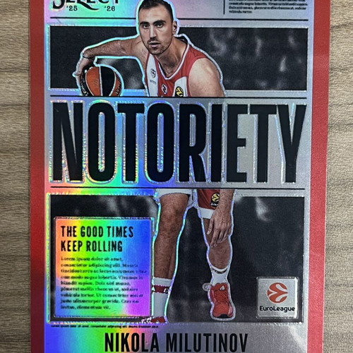 2025-26 Panini Select Euroleague Basketball Nikola Milutinov card like new