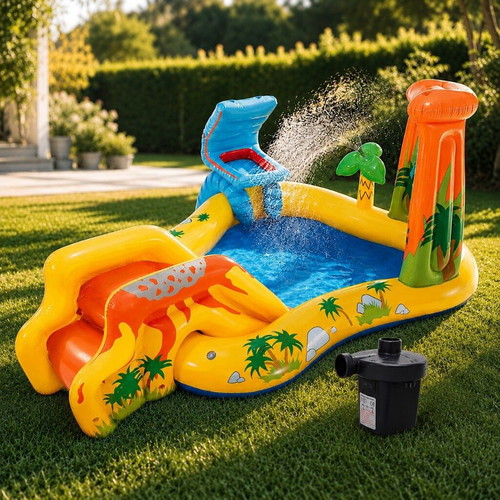 Inflatable Kids Water Park 5-in-1 with Slide and Pump, New