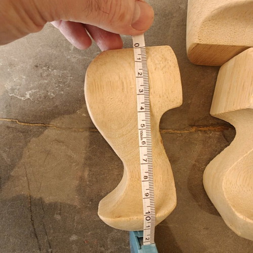 Solid wood furniture legs set of 4, raw, height 11.5 cm