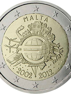 Малта 2 евро 2012 юбилейна UNC